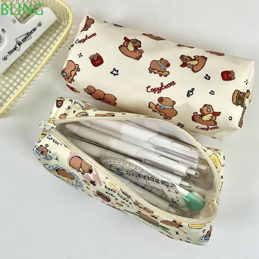 Bolsa De Papelaria BLING , Caneta Multifuncional De Grande Capacidade , Caixa Capivara De Alta Qualidade Para Estudantes