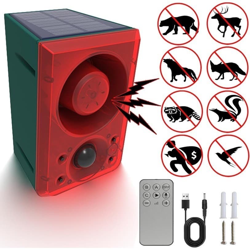 130db Alto Solar Estranho Alarme Luz Ao Ar Livre Sensor De Movimento À Prova Dwaterproof Água , + DC Recarregável , Supo
