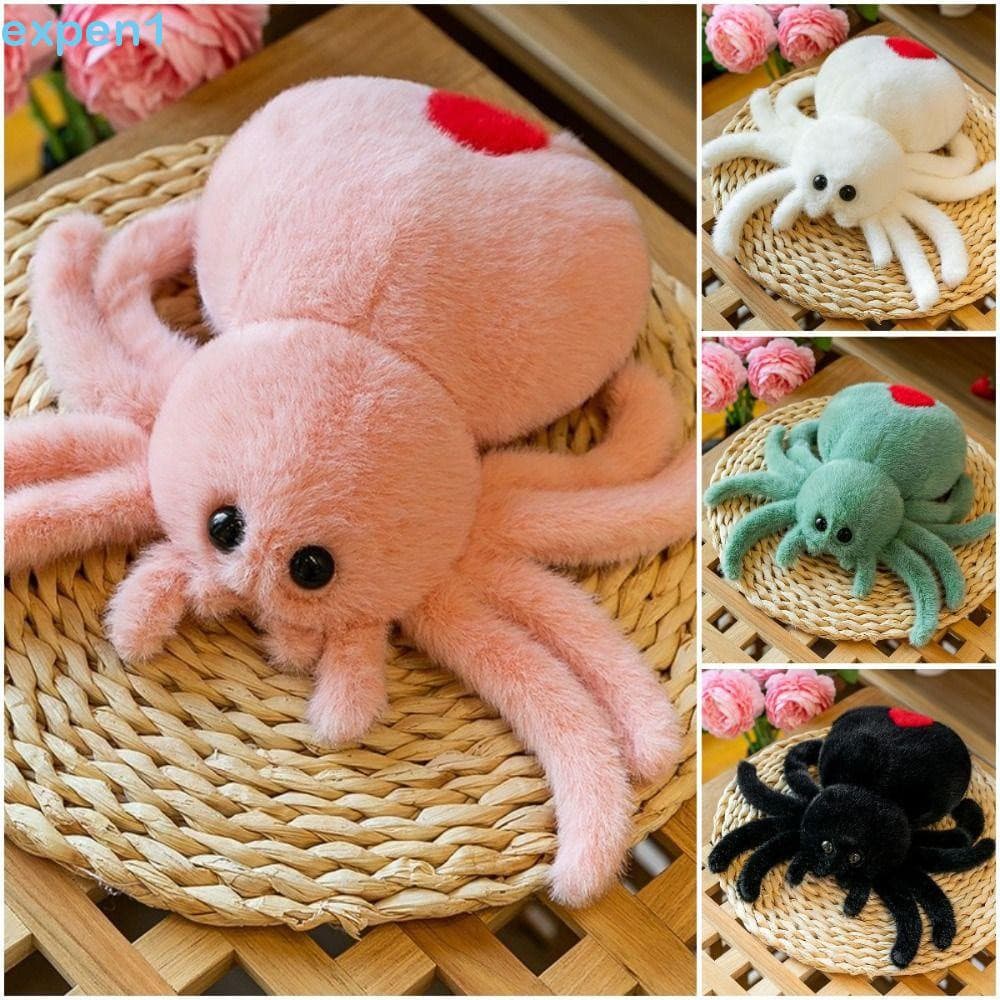 EXPEN Simulação Aranha Brinquedo De Pelúcia , Rastejando Animal De Estimação Preta Réptil 25CM Animais