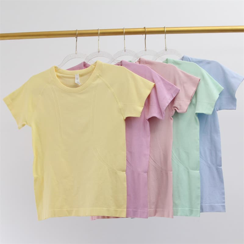 Roupas de Fitness de secagem rápida de manga curta feminino fino ajuste mais magro olhar interior roupas de Yoga esporte