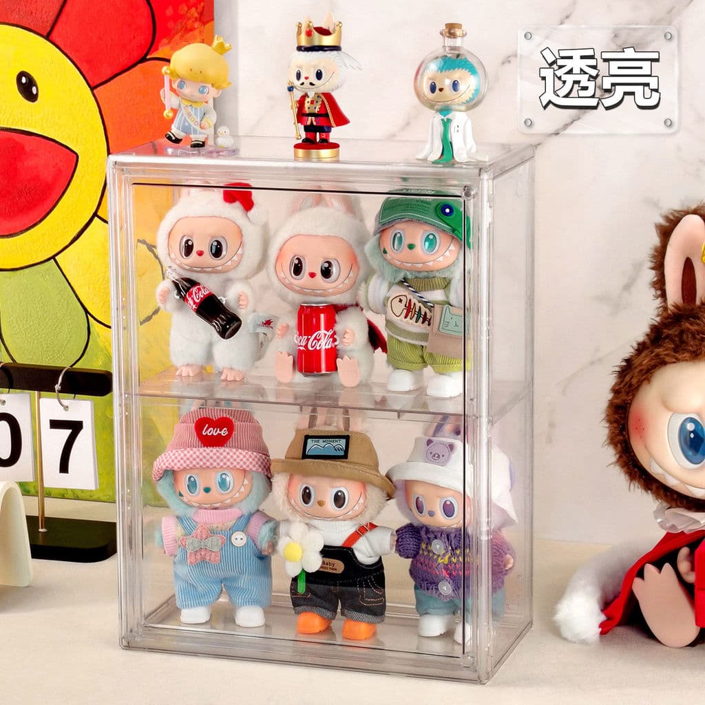Labubu armazenamento expositor boneca vinil acrílico bolha martl Ragdoll gabinete mistério caixa de exibição