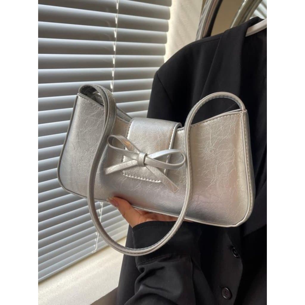 bolsa transversal feminino bolsa feminina Prata pequena bolsa nas axilas feminina 2025 novo estilo High-End moda nicho f