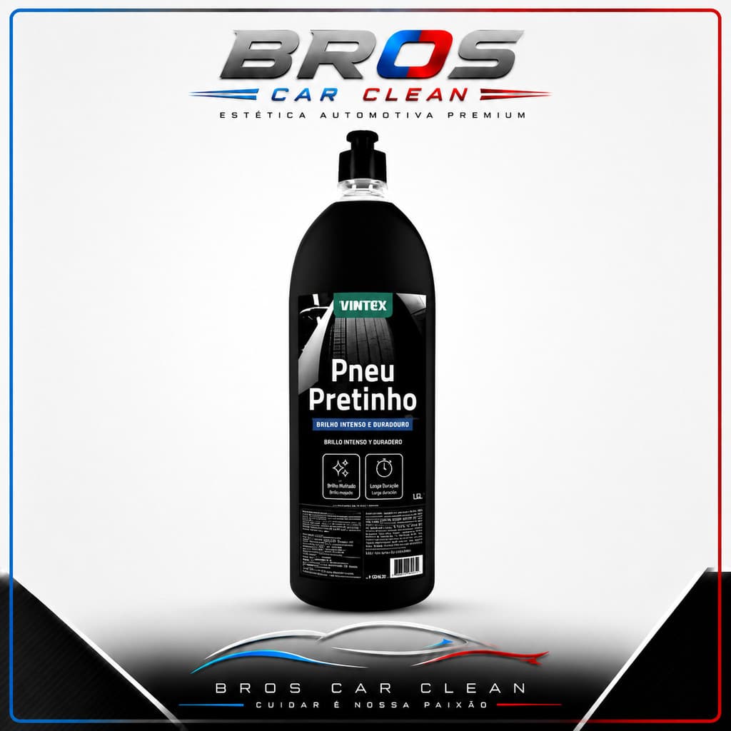 Pneu Pretinho Vintex 1,5L Brilho Molhado Proteção Pneus