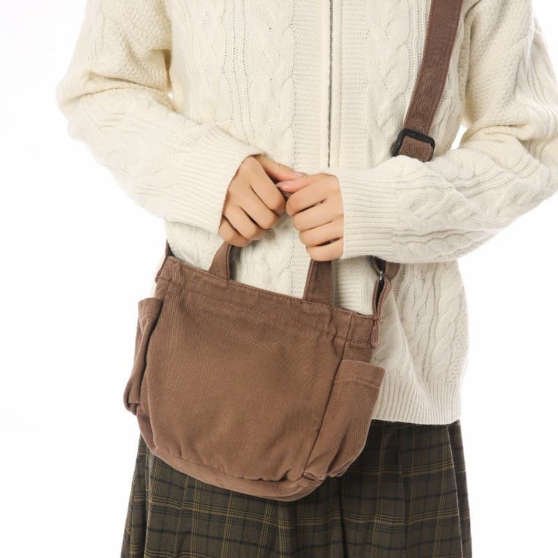 Estilo japonês ins estilo meninos meninas simples Commuter bolsa de lona de ombro