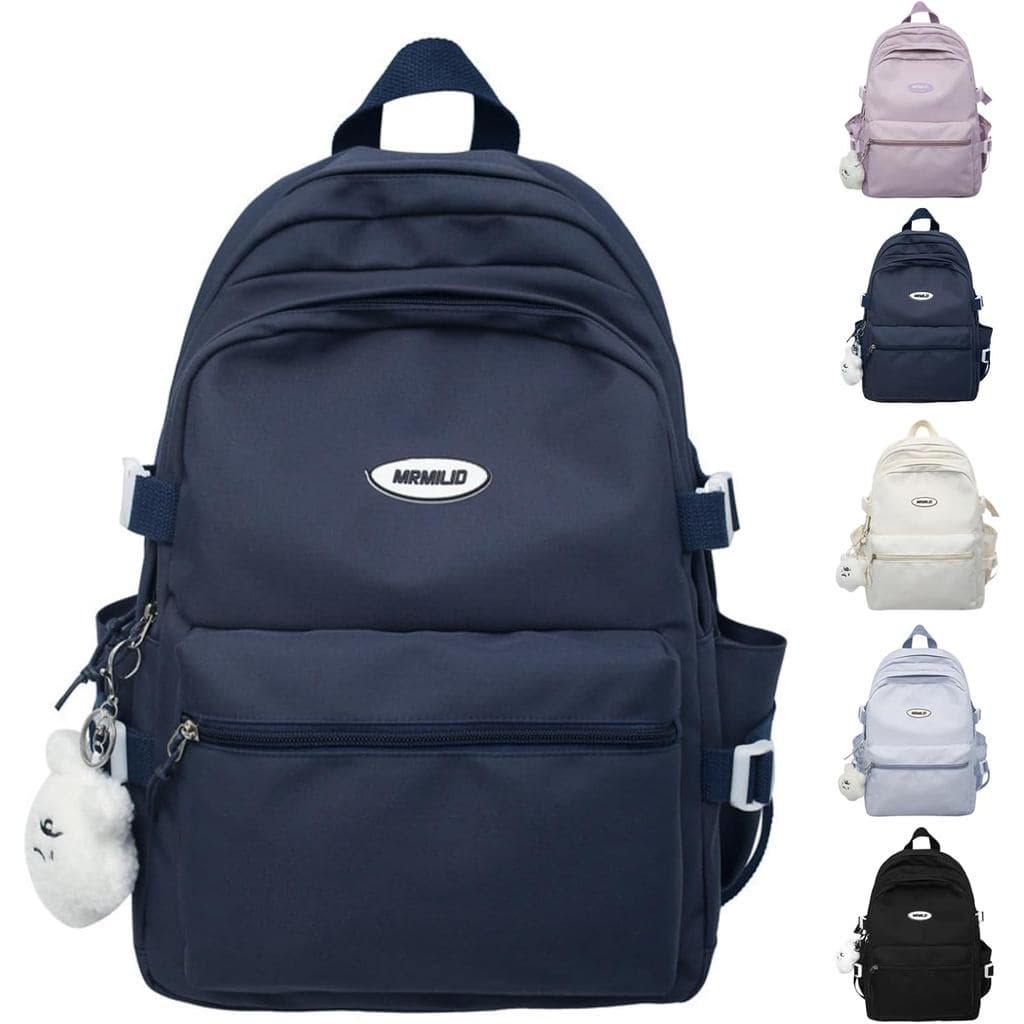 Mochila Kawaii VTTDB com Acessórios Fofos, Mochila Casual Estética, Bolsa Simples para Laptop, Mochila de Viagem Imperme