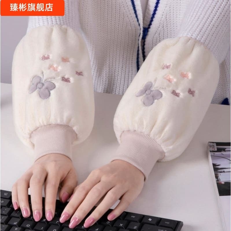 Manga de trabalho feminina outono inverno estudante versão coreana inverno para baixo jaqueta manga protetora adulto man