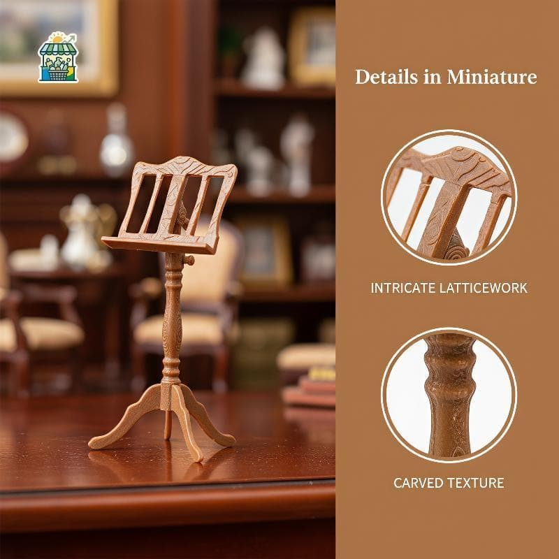 1 : 12 Casa De Bonecas Em Miniatura Suporte De Música De Madeira Esculpido Detalhe Base Estável Para Mini Hobbyista Ader