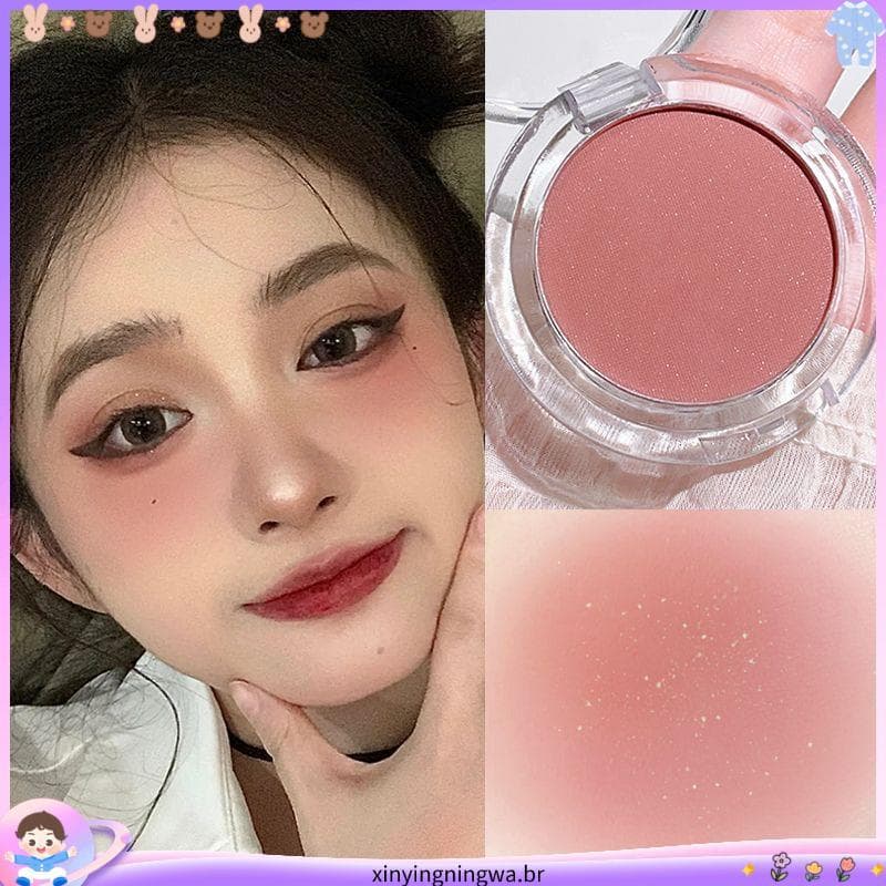Baixo saturado ébano rosa gradiente Blush fosco fino piscando destaque festa de estudante estilo desejo puro contorno Na
