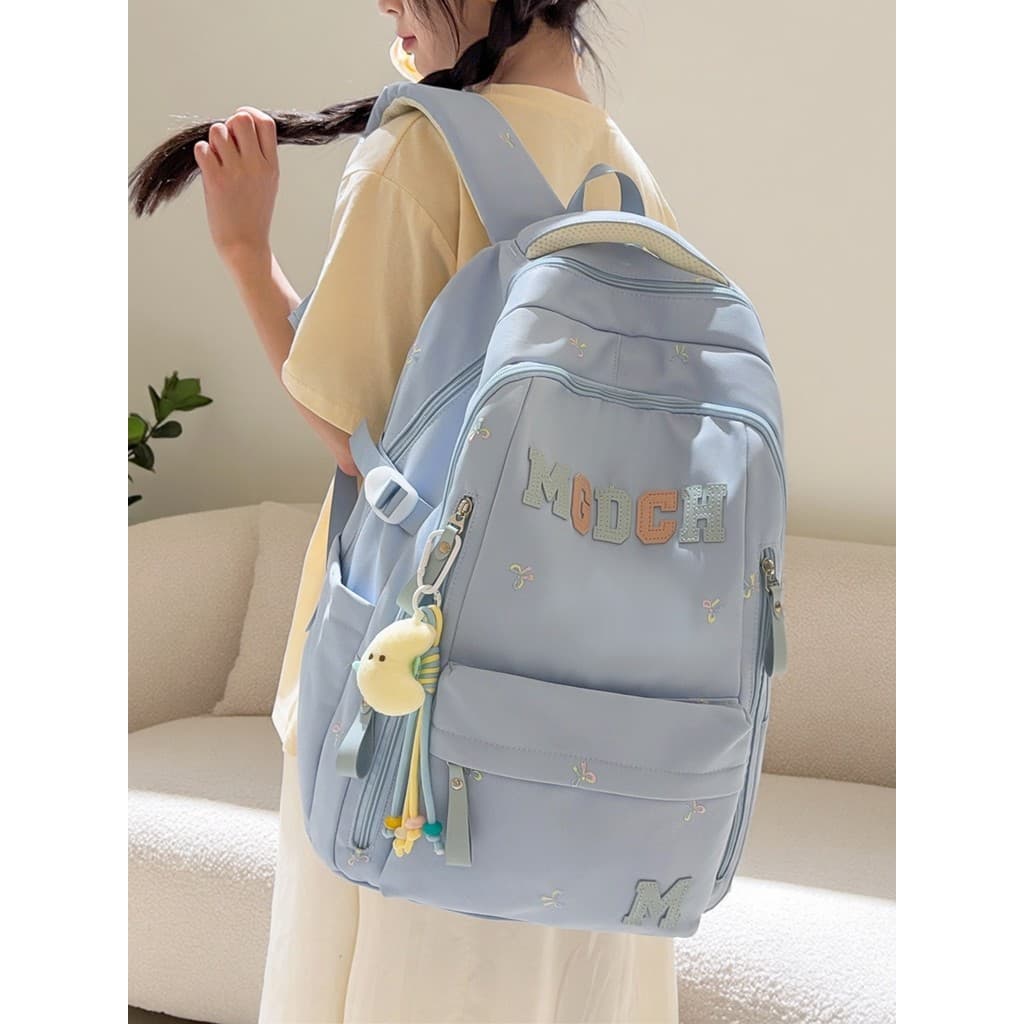 Mochila escolar estudante do ensino médio feminina de alto valor mochila escolar de grande capacidade estilo coreano ins