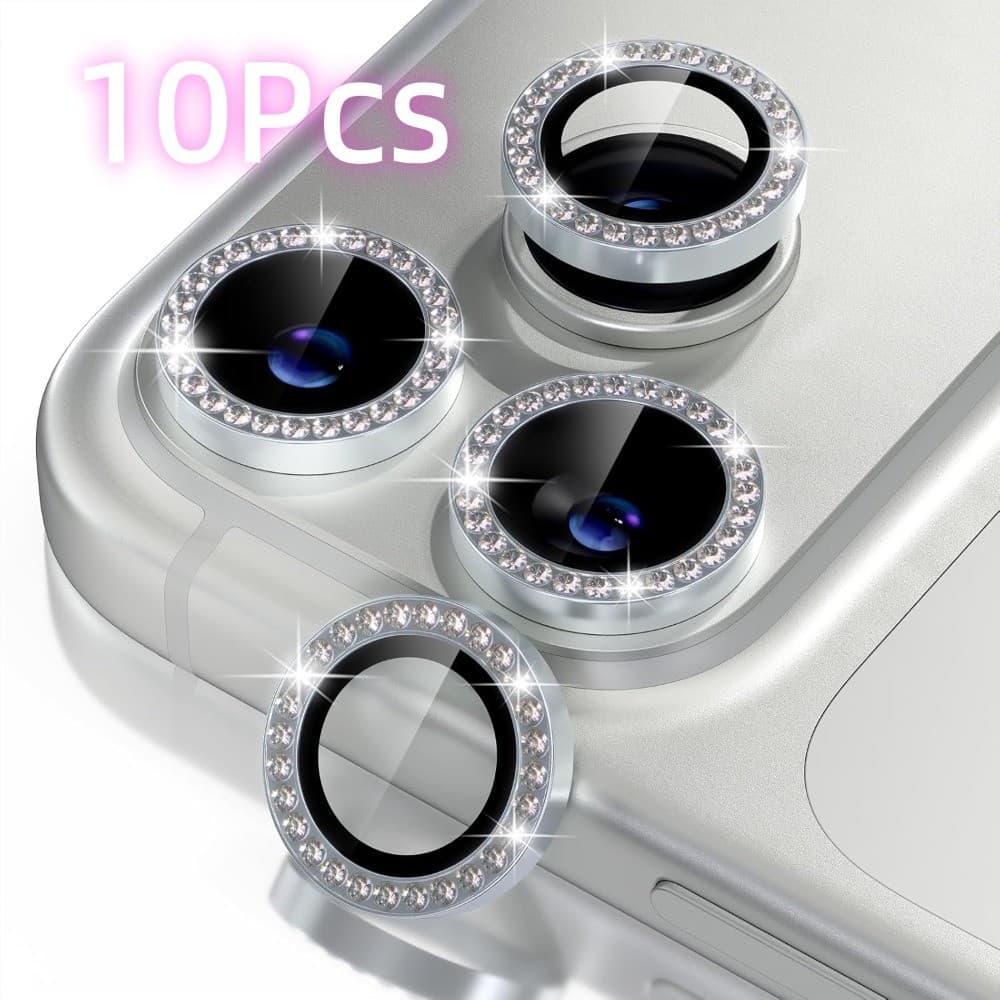 10 películas protetoras de lente de câmera Sparkling Mason Design compatíveis com iPhone 17ProMax 18 Pro 17 16 15 14 13
