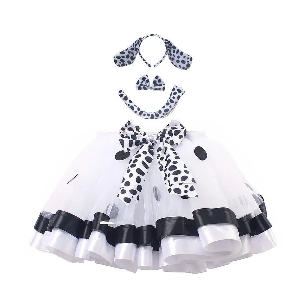 Conjunto de Saias Tutu de Animais para Crianças, Saias de Tule para Ballet com Laço de Cabelo, Fantasia de Festa de Aniv