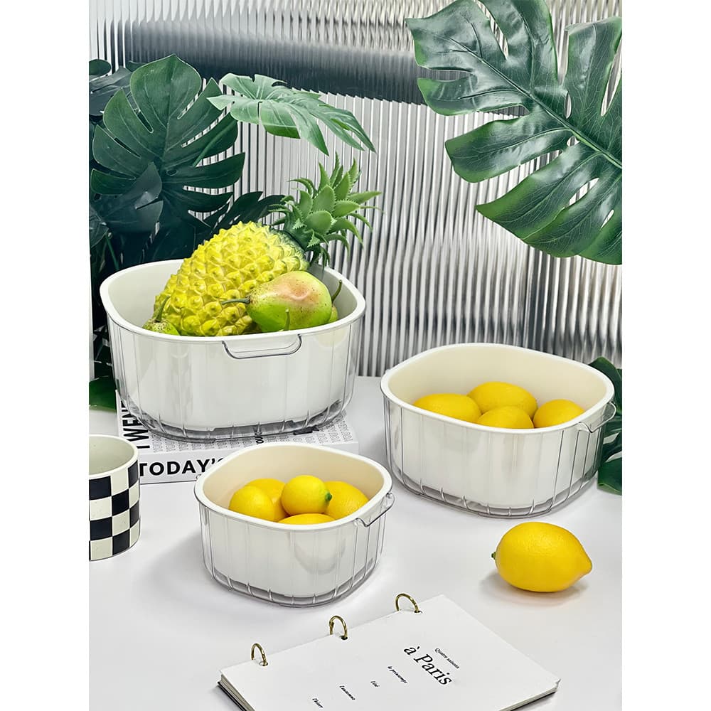 Bacia de lavagem de vegetais cesta de drenagem de frutas cozinha prato de frutas sala de estar mesa de café do agregado