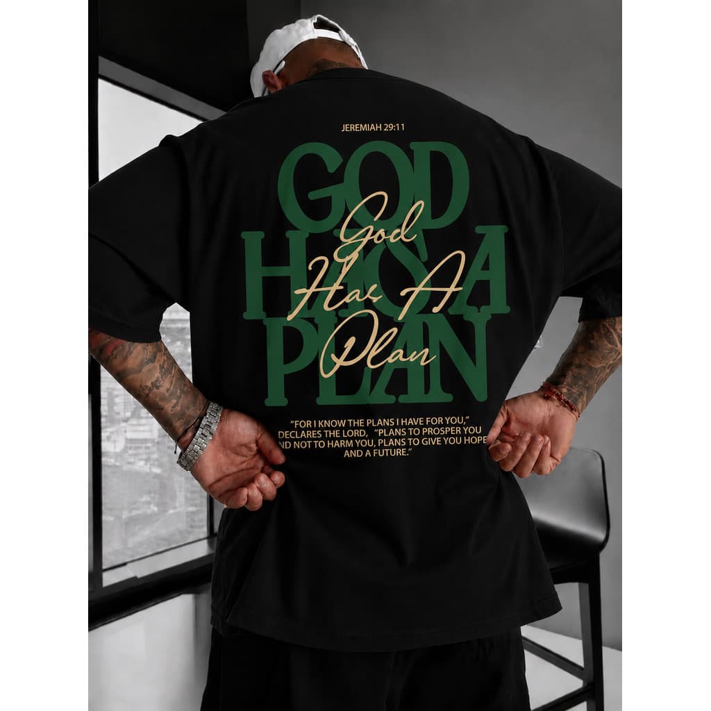 Camiseta Masculina Estampada God Has A Plan Camisa Feminina 100% Algodão Premium