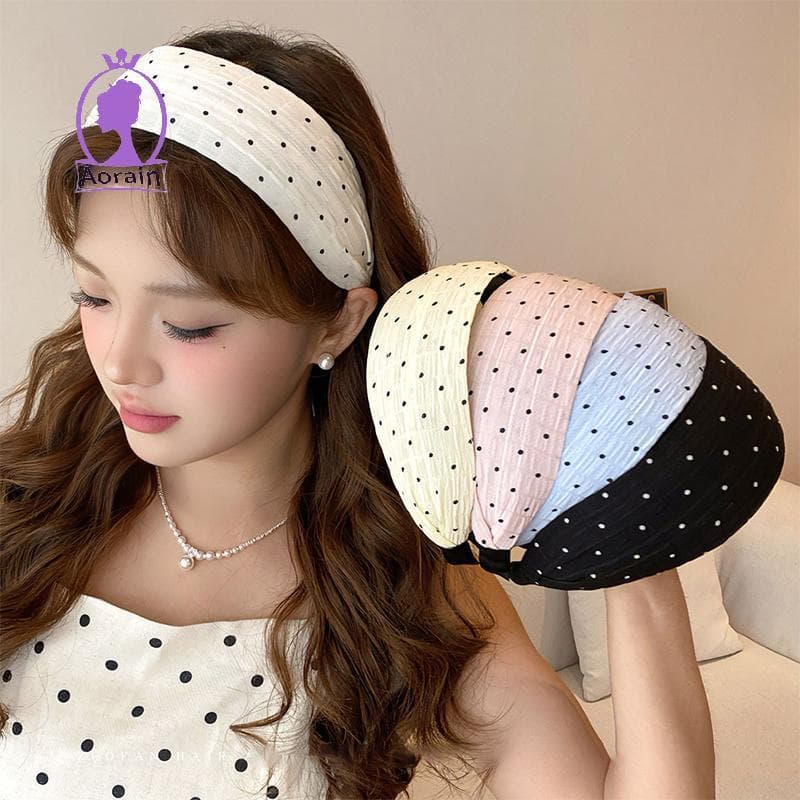ANTH Polka Dot Wide Para Mulheres-2025 Primavera/Verão Acessório De Cabelo Antiderrapante Volumizador .