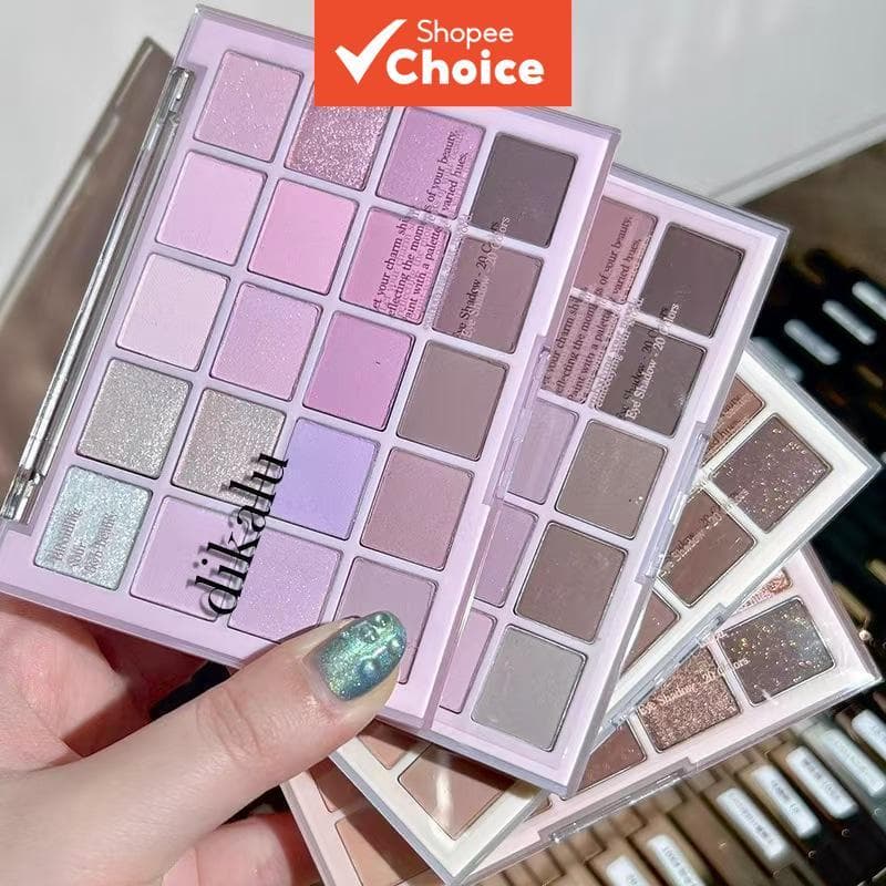 DIKALU Paleta de 20 Sombras Romântica 20g | Brilho & Fosco | Kit Completo de Maquiagem para Olhos, Glamour de Verão