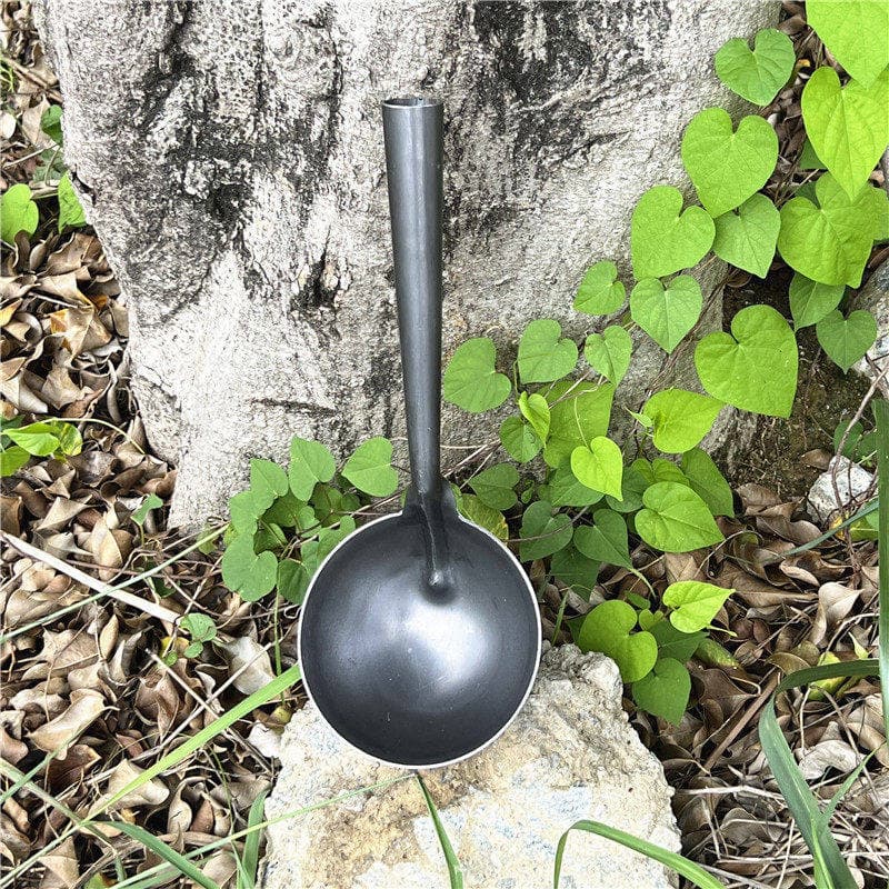 Colher de água espessada colher de ferro alça longa colher de alimentação integrada colher de cinzas escavação argamassa