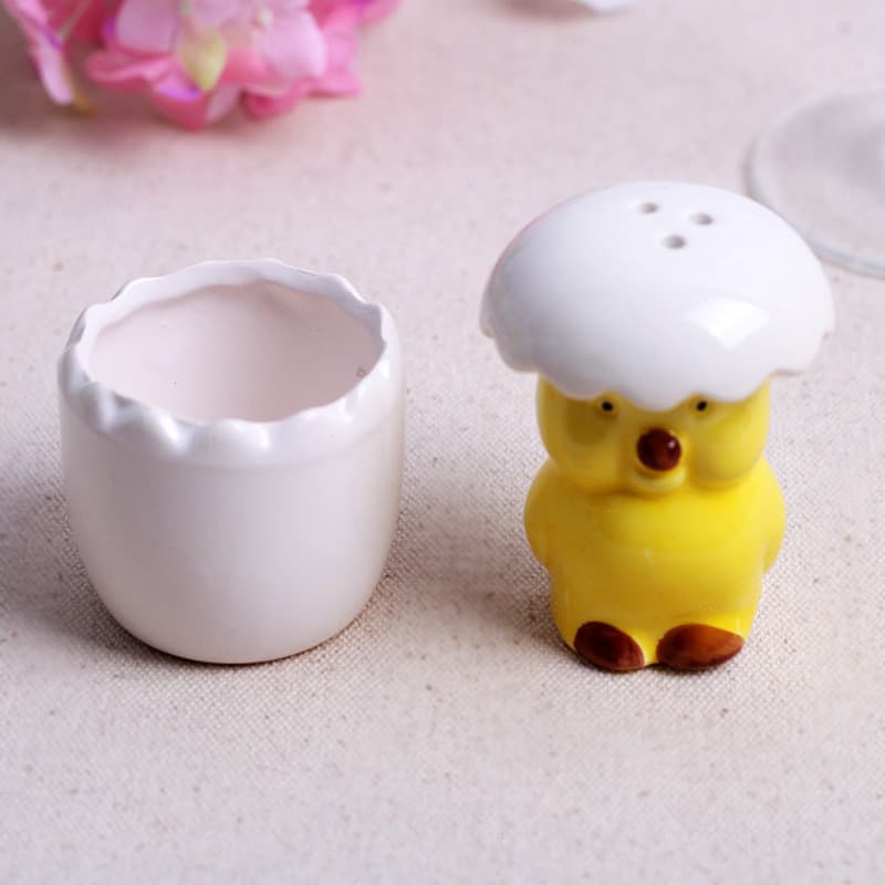 Lembranças presentes de casamento bonito cerâmica frango bebê tempero jar criativo cozinha tempero garrafa casa pimenta