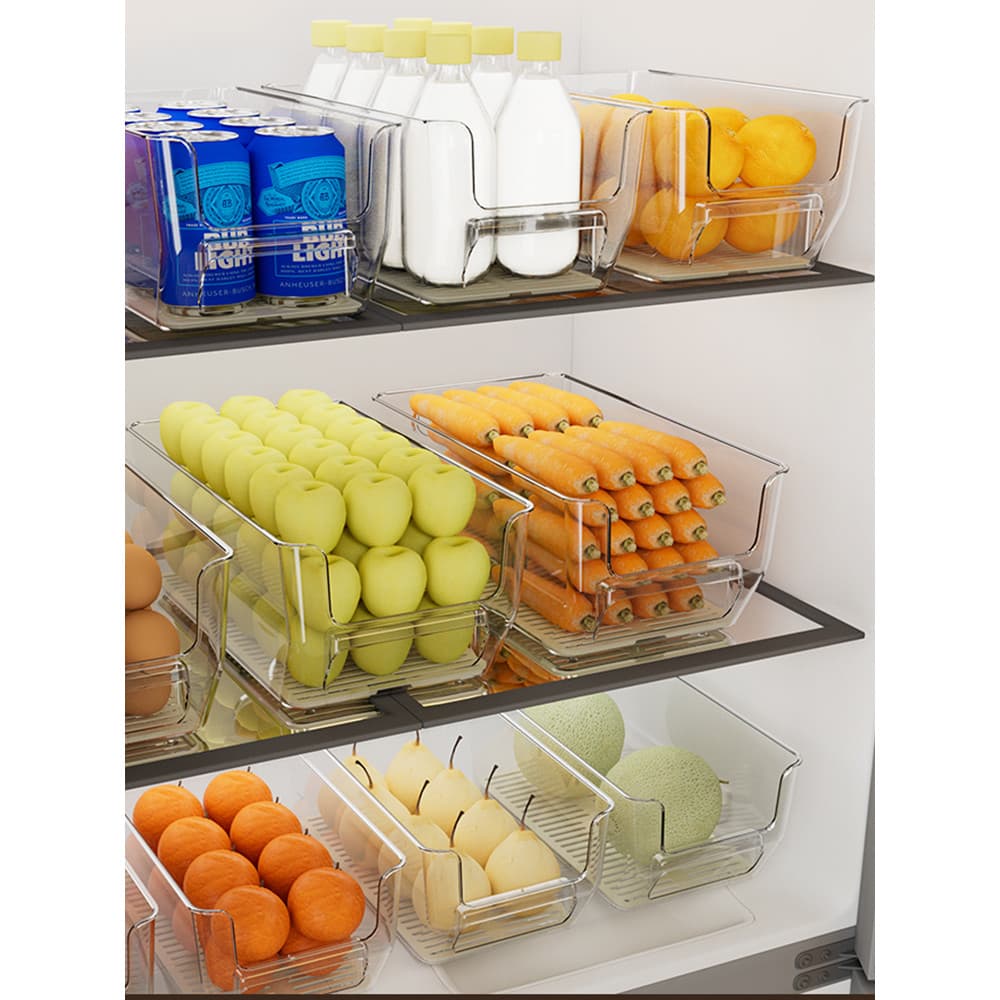 Caixa de armazenamento de geladeira armário de cozinha tipo gaveta compartimento frutas vegetais bebidas com camada de d
