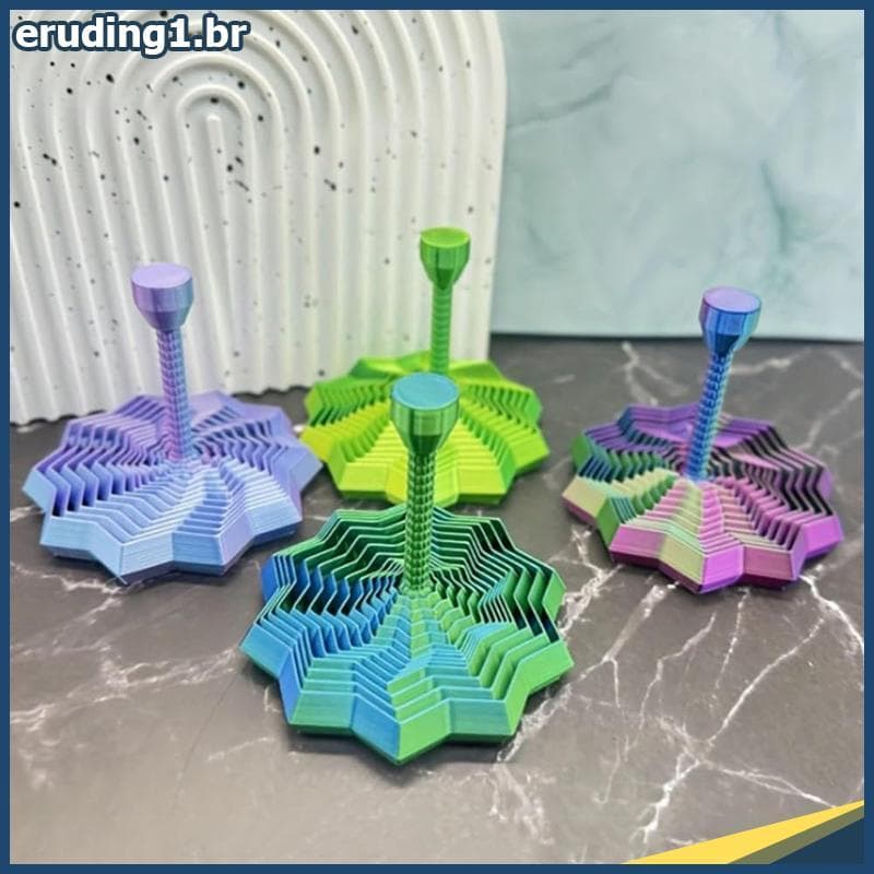 erudi 3D Impresso Estrela Sensorial Expandida , Expansível 4.33 Polegadas Fractal Fidget Toys Octogonal Com Alça Destacá