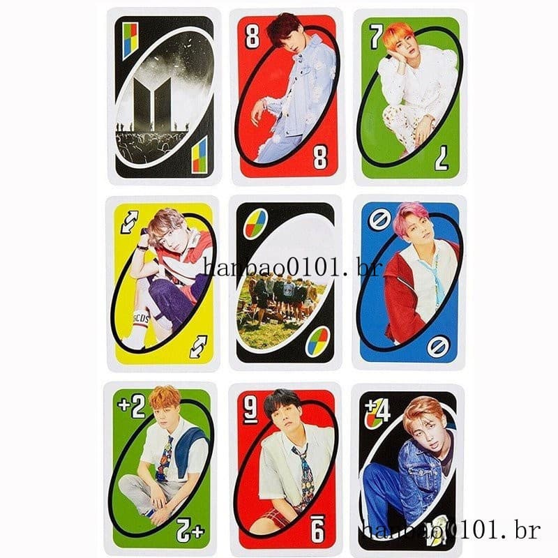 Cartas de Jogo de Música Pop Coreana Bts Uno (112 Cartas) Produto Oficial Weply Mattel 0YTM X7VW