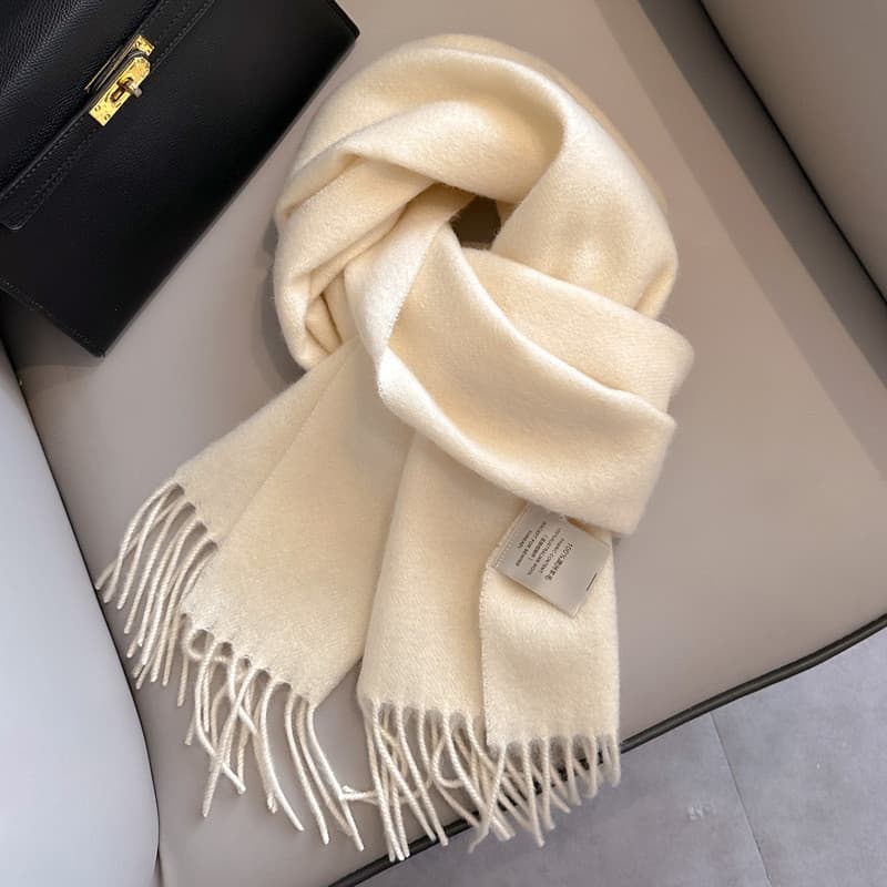 100 % Lã Cachecol De Inverno Para Mulheres Longo Quente Cachecóis De Caxemira Hijab Sólido Senhora Xale Envoltório Femin