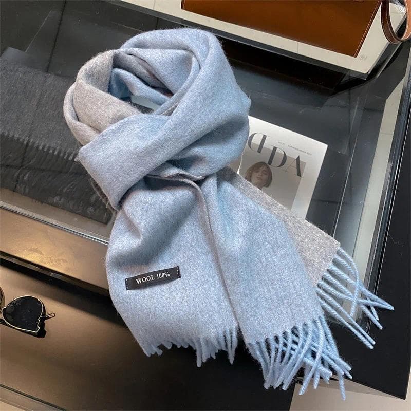 100 % Lã Cachecol De Inverno Para Mulheres Longo Quente Cachecóis De Caxemira Hijab Sólido Senhora Xale Envoltório Femin