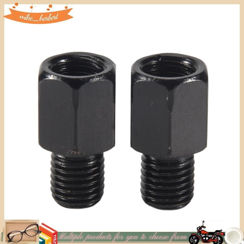2 PCS Adaptadores De Espelho De Motocicleta Converte Relógio 8 Mm A 10 Preto