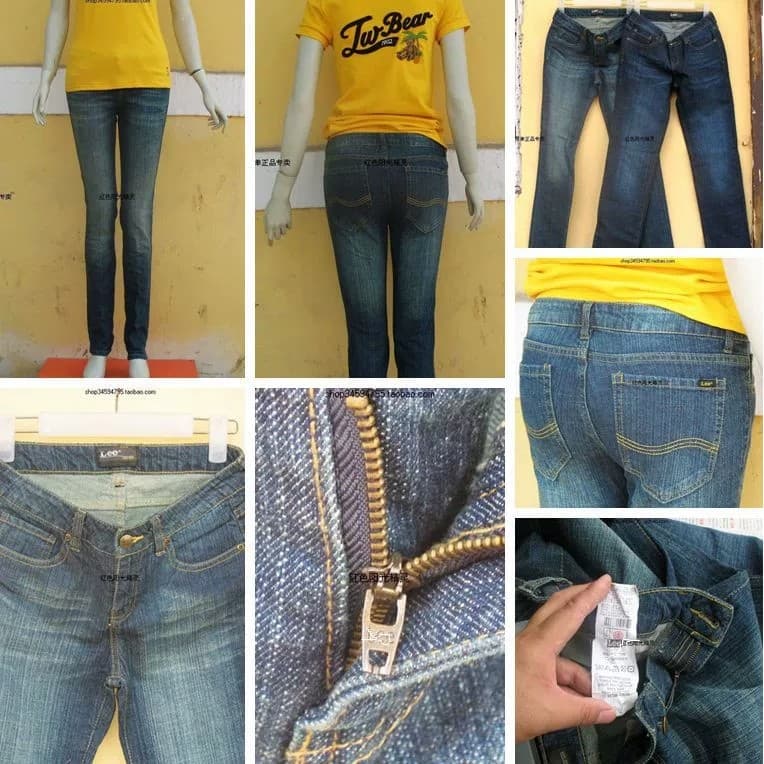 Exportação de Jeans genuíno puro algodão feminino Jeans calças casuais calças magras Jeans calças lápis