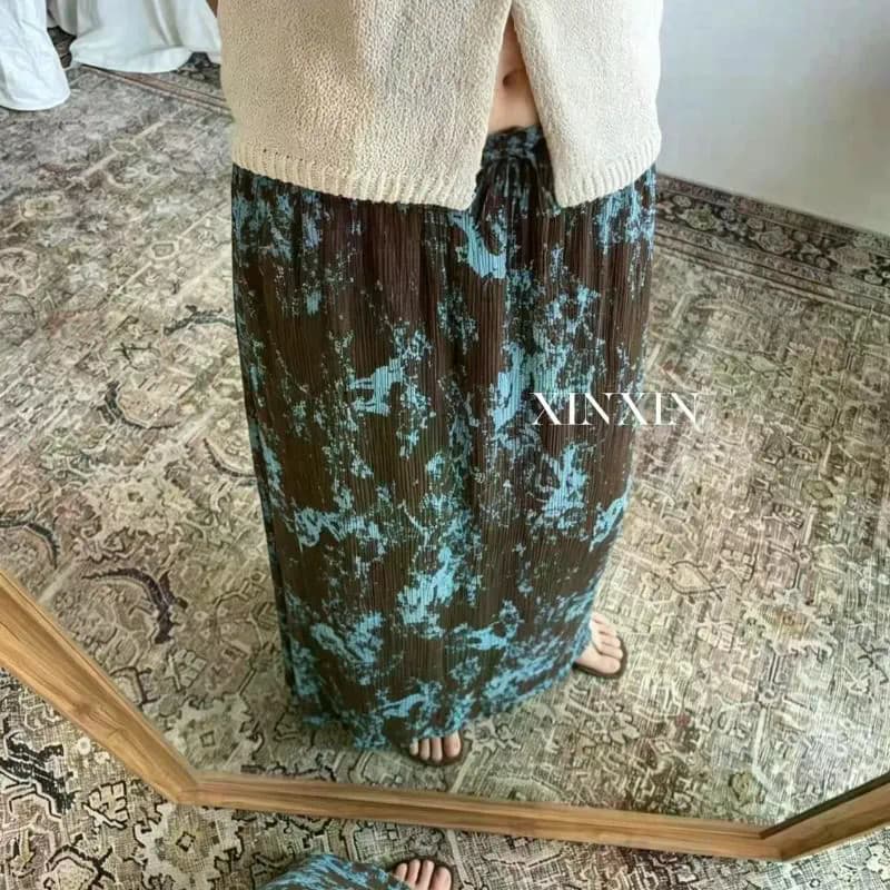 Resort Retro Tie-dye Impresso Saia Feminina Verão Cintura Alta Plissada Reta Comprimento Médio