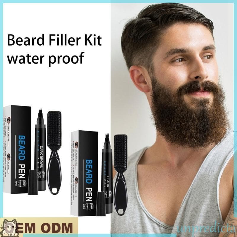 UNPR Kit Caneta Para Enchimento Barba, Intensificador Escova, Ferramentas Modelagem Coloração