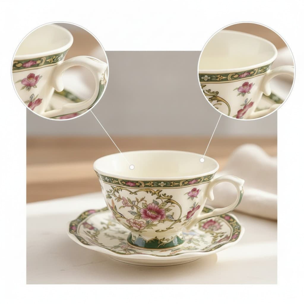 Xícara De Café Com Pires Conjunto De E Florais Chá De Porcelana Louça Elegante Delicada Para Colecionadores