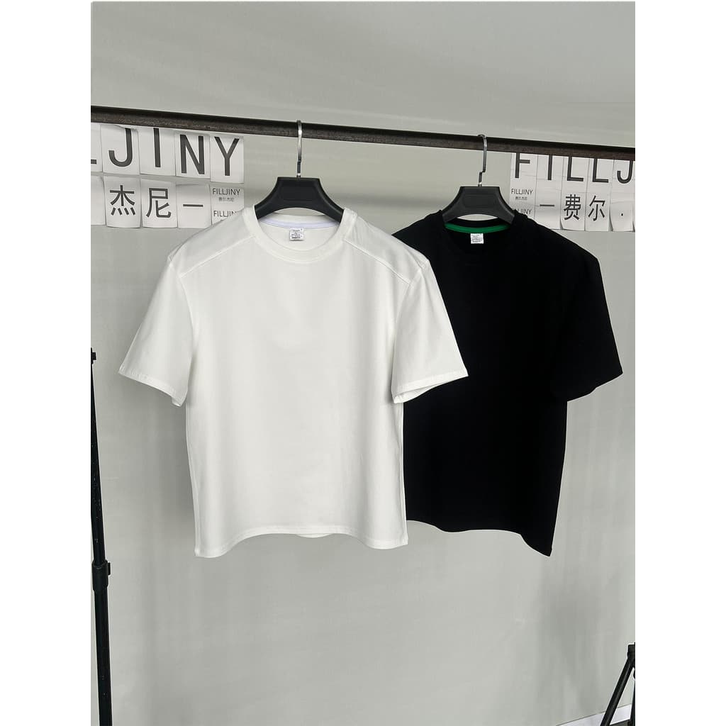 Fergeni Camiseta masculina de manga curta com gola redonda, cor sólida, simples, Casual, manga de algodão, verão Bo