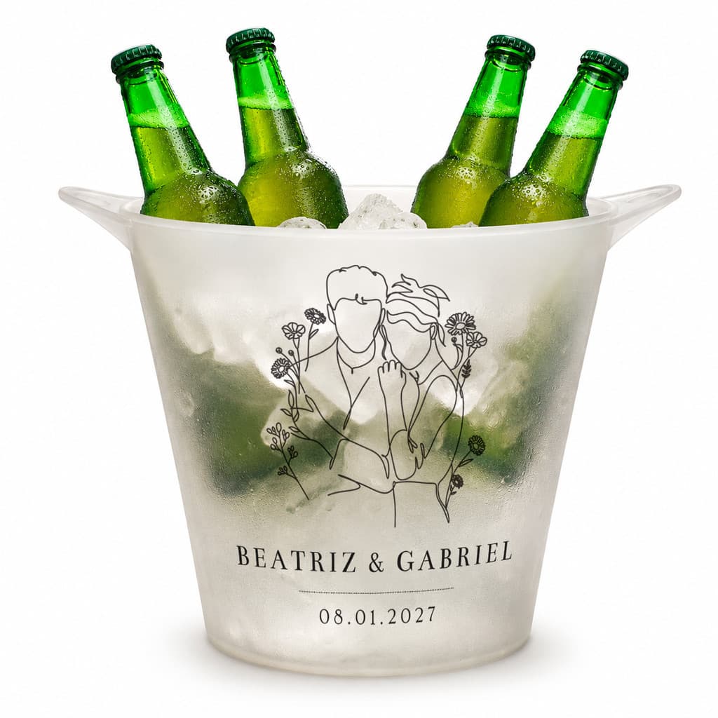 Balde De Gelo Eco 5L Personalizado Casamento + Nome Noivos + Data
