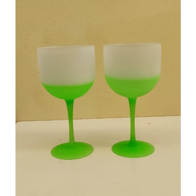 Taça gim degrade jateada verde 550ml kit 15 un