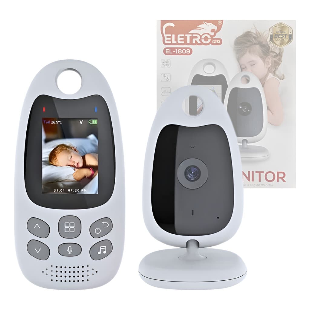 Babá Eletrônica Câmera Portátil Com Monitor Vídeo Colorido