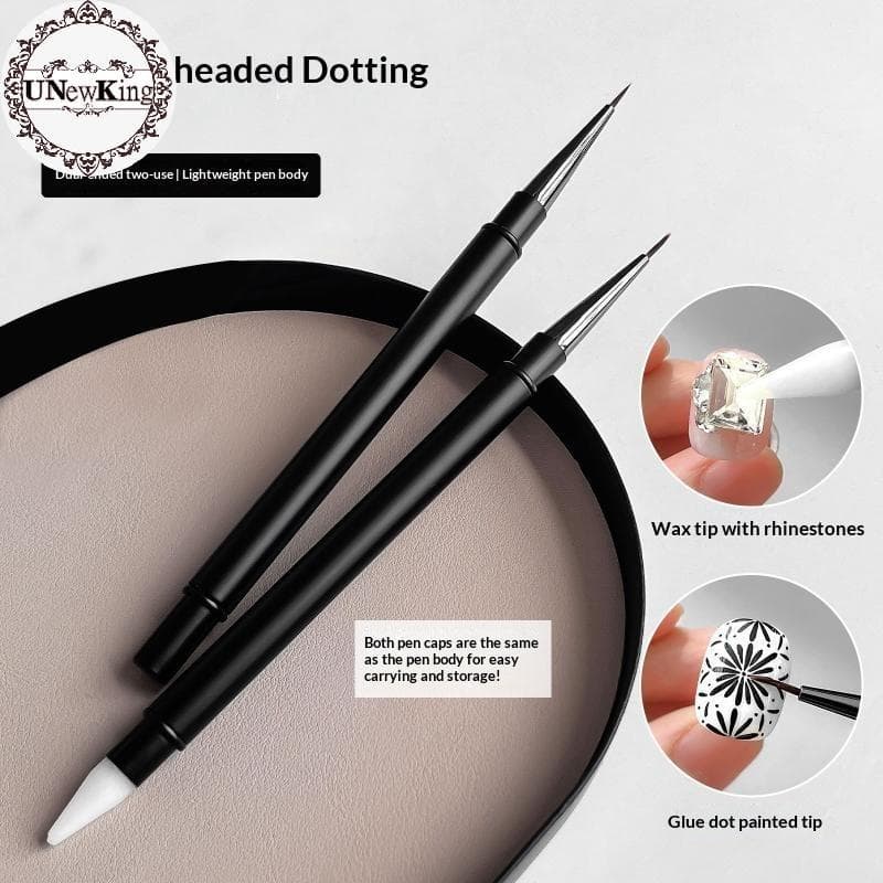 UNewKing 1 Pcs Cabeça Dupla Nail Art Escova De Silicone Caneta Broca De Plástico Fácil Operação Para Unhas Strass Colage