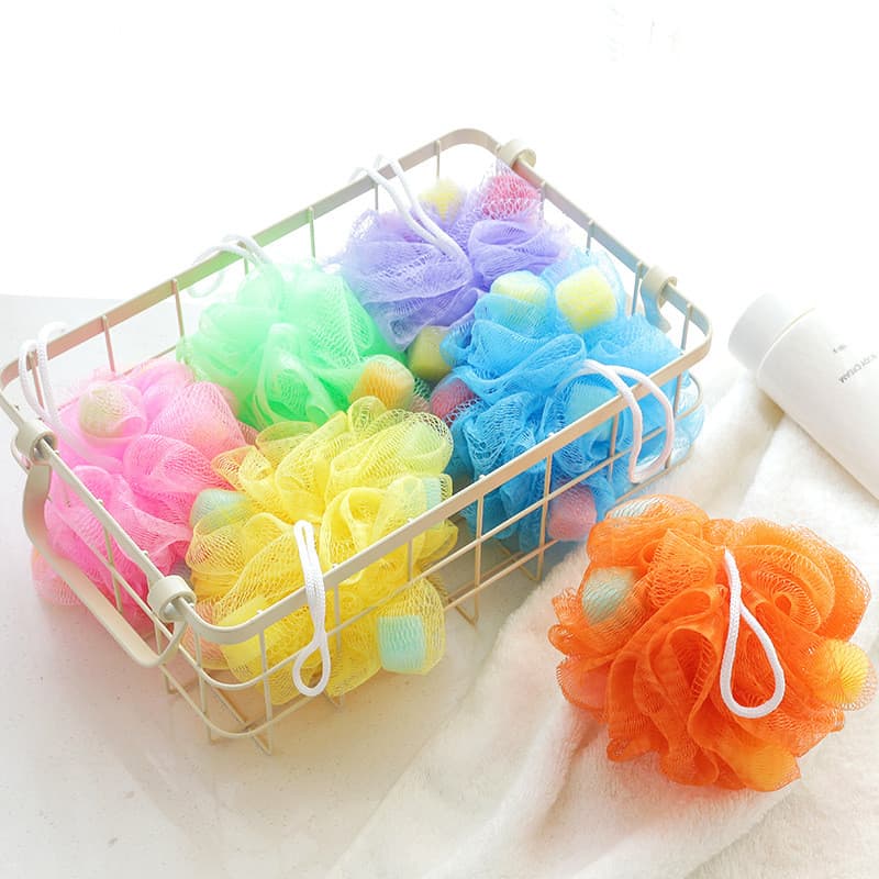 Moda adulto crianças produtos de higiene pessoal colorido grande esponja bola de banho flor volta esfregando banho flor