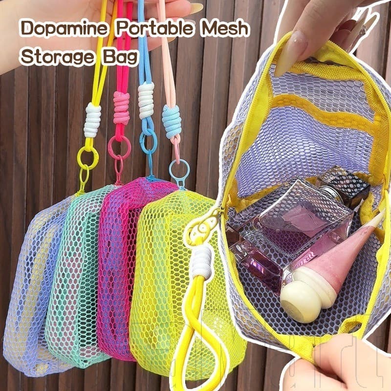 Saco De Armazenamento Colorido Dos Doces Da Forma De 4 Pces , Mini Cosmético Malha Quadrada , Multifuncional Do Artigos