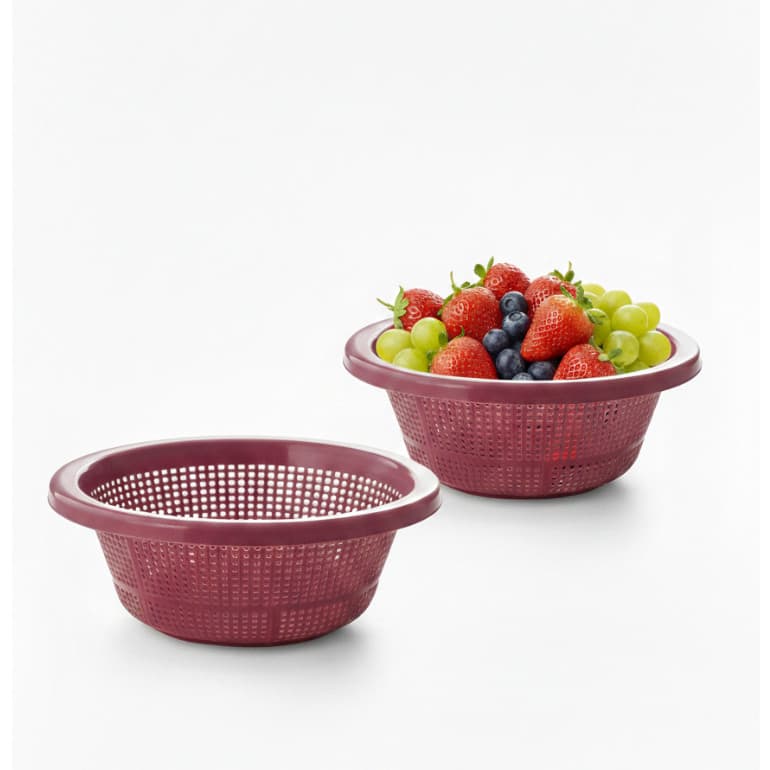 Kit 10 Escorredor Macarrão Lavador Arroz Lava Tudo Multiuso 27x12cm Plastico Sem Cheiro Odor