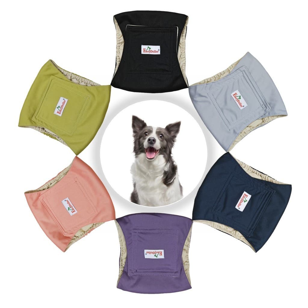 Faixa abdominal lavável para cães machos (padrão elegante) - faixa abdominal para cães machos, fralda para cães machos W