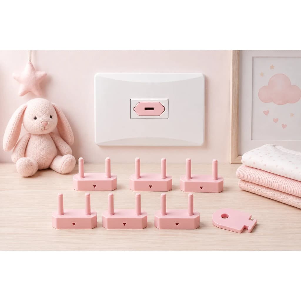 Kit 10 Protetor Tomada Bebê Infantil 10a 20a Rosa Claro
