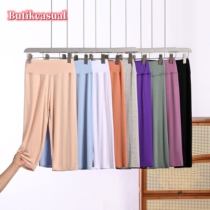 Shorts Femininos De Algodão Modal plus size Moda Casual Verão Elásticos Simples Calças Curtas Soltas