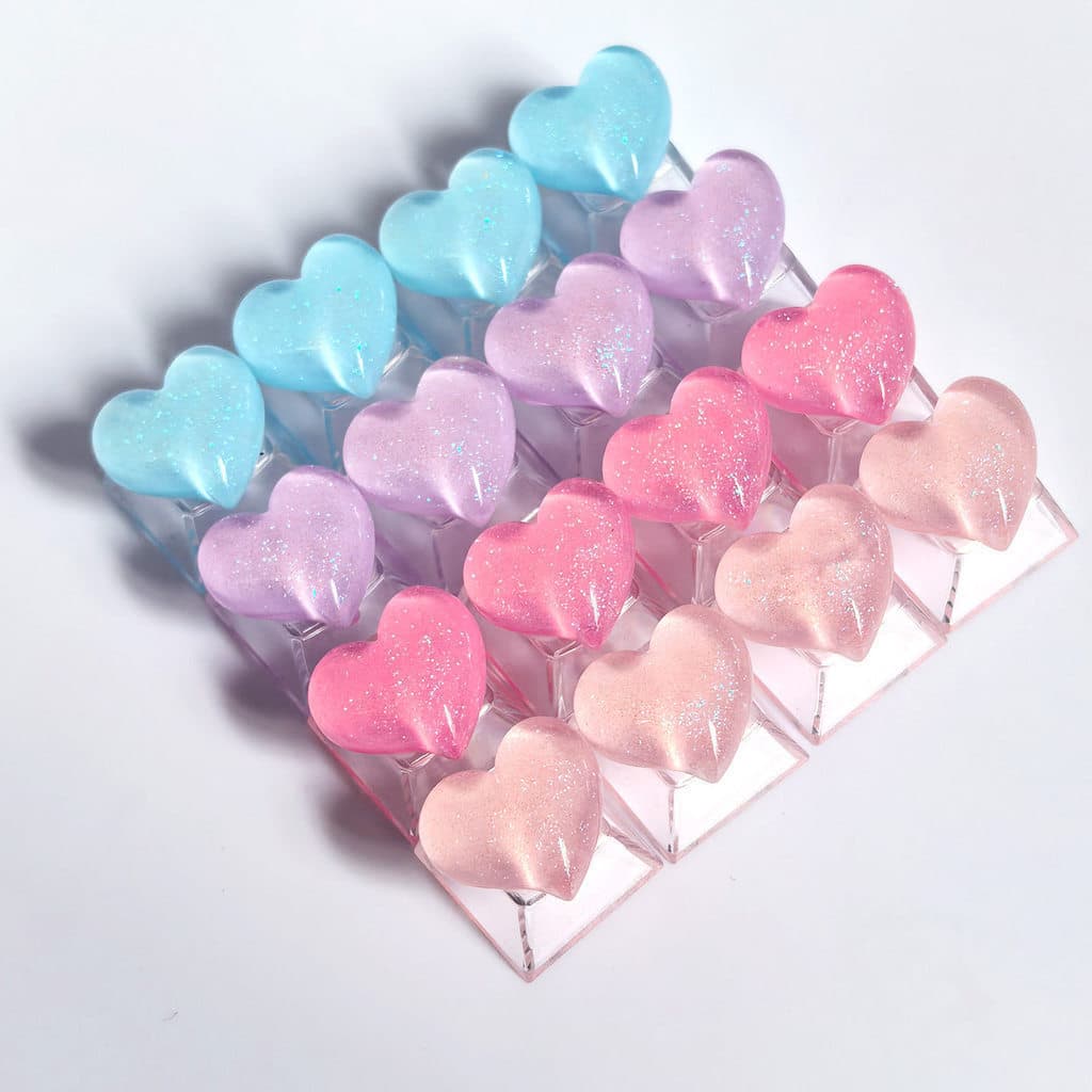 Conjunto de 4 peças de teclas em formato de coração, adequado para teclados mecânicos, presente para nail art 4G9Q 6NZG