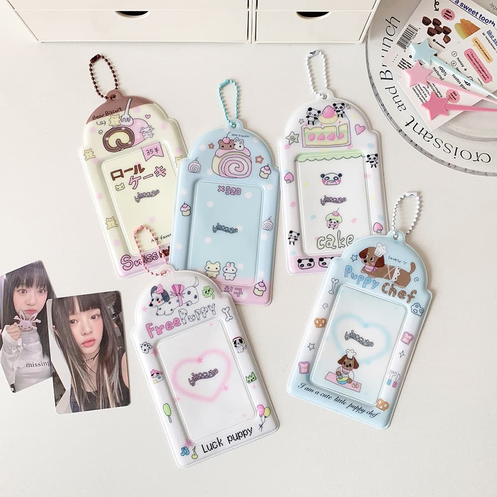 [Estoque pronto] Anime filhote de cachorro 10cm titular do cartão estrela perseguindo Photocard Display titular do cartã