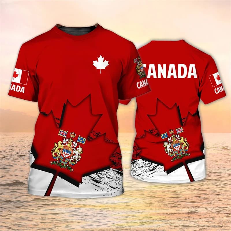 Bandeira canadense emblema Maple Leaf impressão 3D Cross-Border novo pulôver Casual masculino em torno do pescoço de man