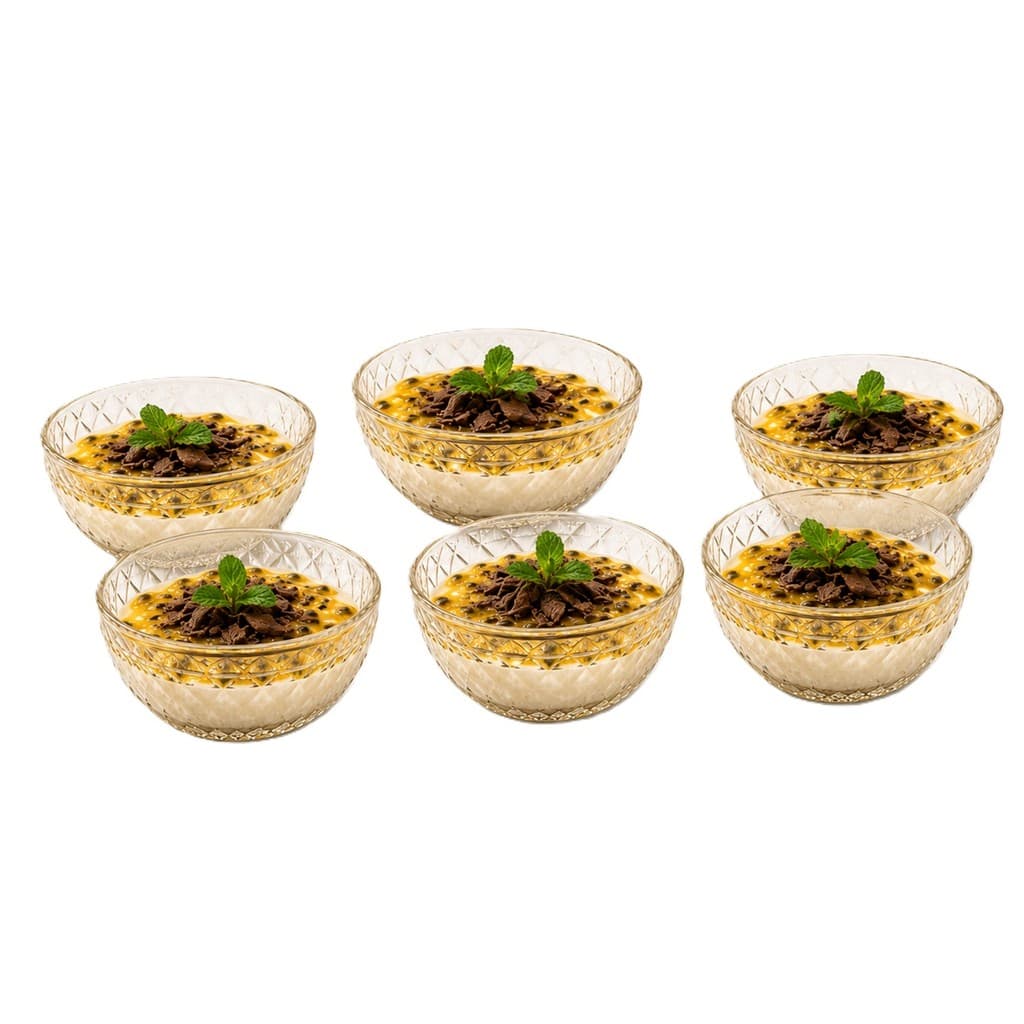 Conjunto 6 Bowl Cumbuca Tigela Sobremesa Glamour 310ml Ambar
