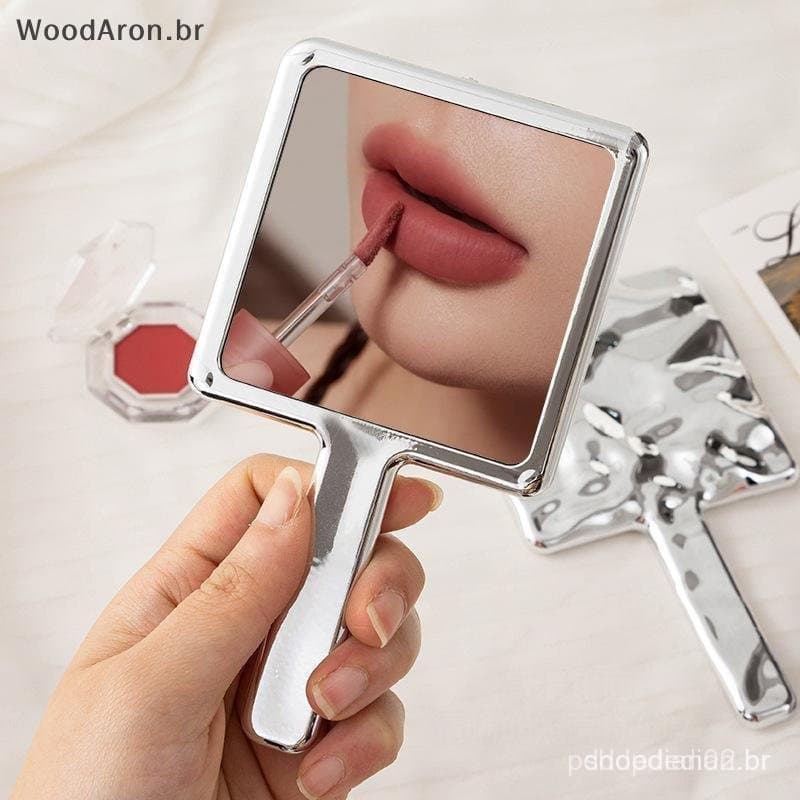 WoodAron Quadrado Espelho De Maquiagem Portátil Forma Líquida Vaidade Com Alça Mão Spa Salonpact Espelhos Para Extensão