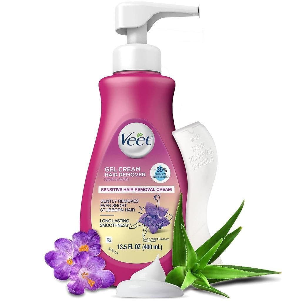 Removedor de Pelos, VeetGel para Remoção de Pelos Tipo Sensível, 13,5oz, Fórmula Sensível Contém Aloe Vera e Vitamina E