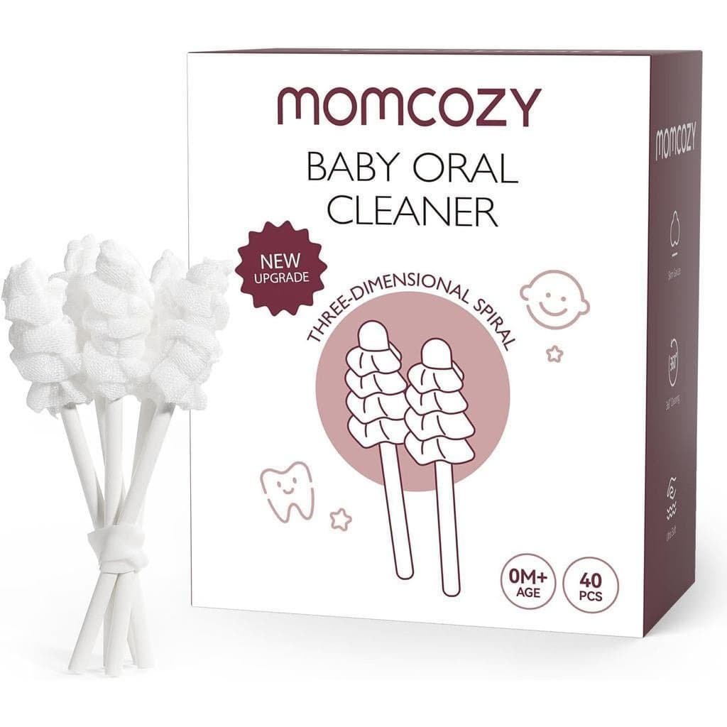 Limpador de língua para bebês Momcozy, escova de dentes descartável para bebês, limpador oral, conjunto de escovas de de