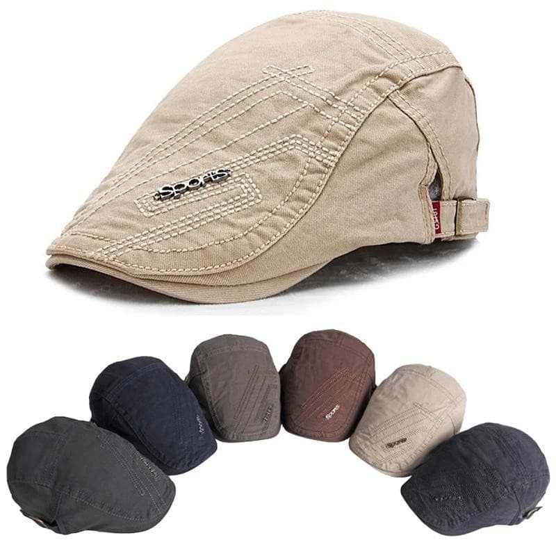 Boinas Masculinas de Algodão Estilo Britânico Vintage, Bonés Planos Gatsby, Masculinos, Cinza Sólido, Preto, Primavera,